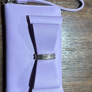 Purple and Silver Wallet with Bow Detail